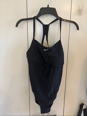 Nike Ribbed New  Black One Piece Swimsuit Racerback Size Large
